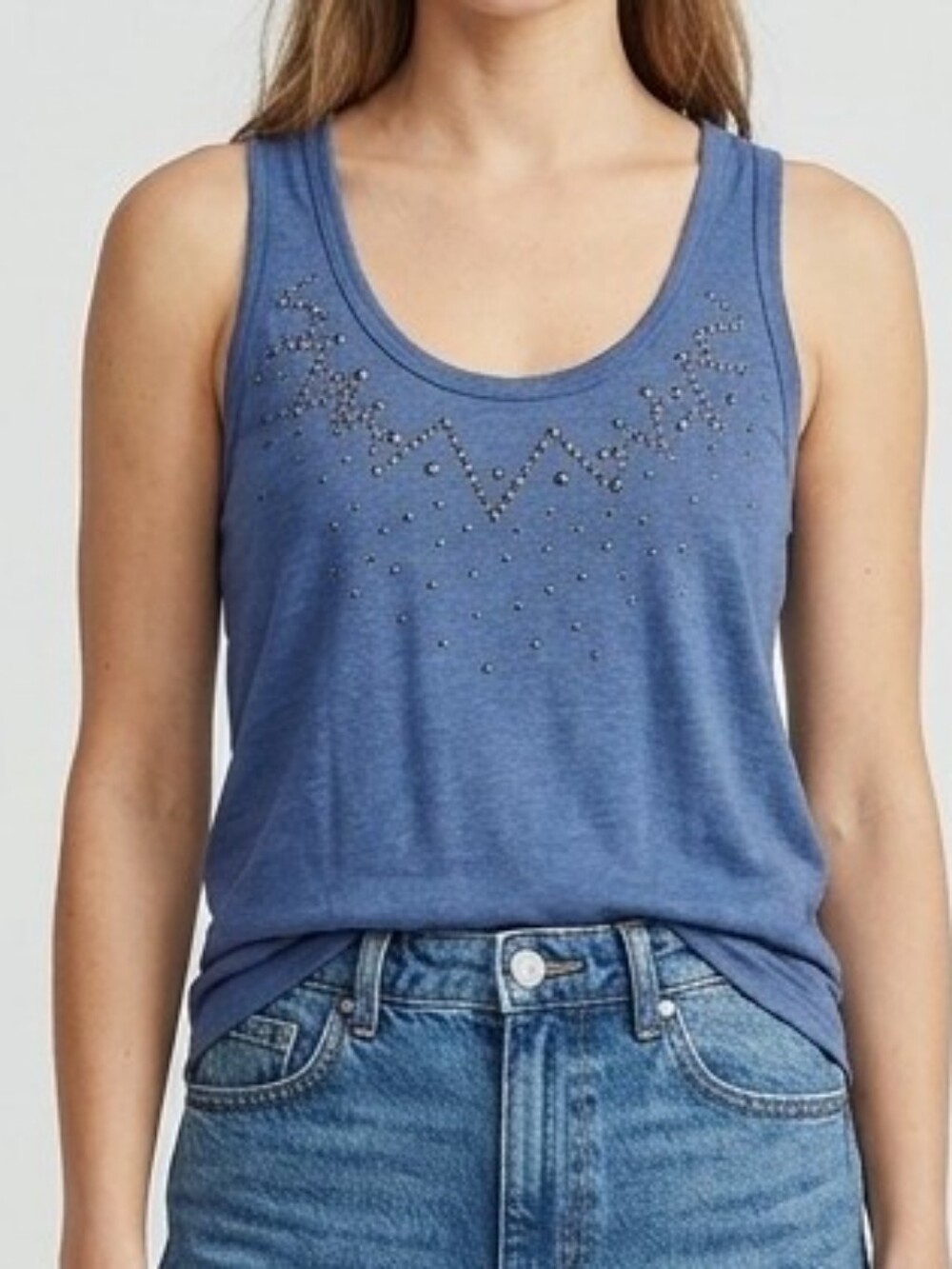 Mossimo Supply Co. Blue tank top with pewter and copper studs Summer Wear – Sz M